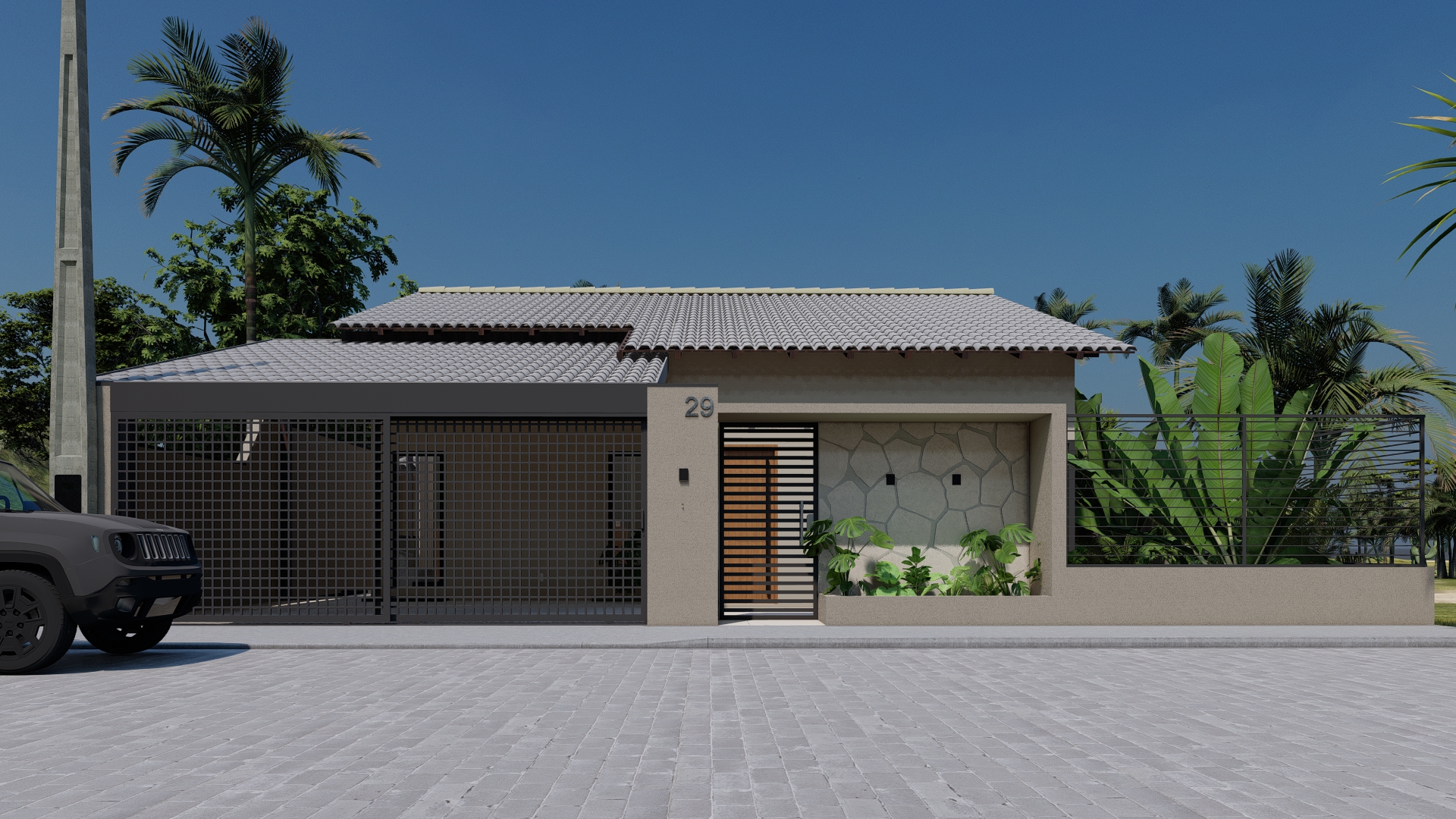 Fachada de projeto residencial da Origima Arquitetura